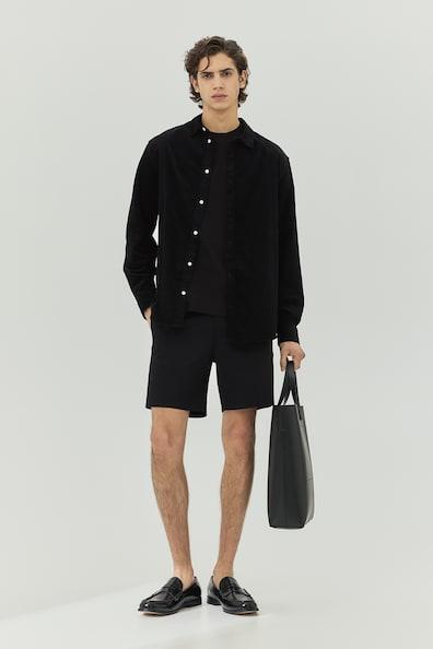 H & M - Regular Fit Chino Shorts - Black Product Image