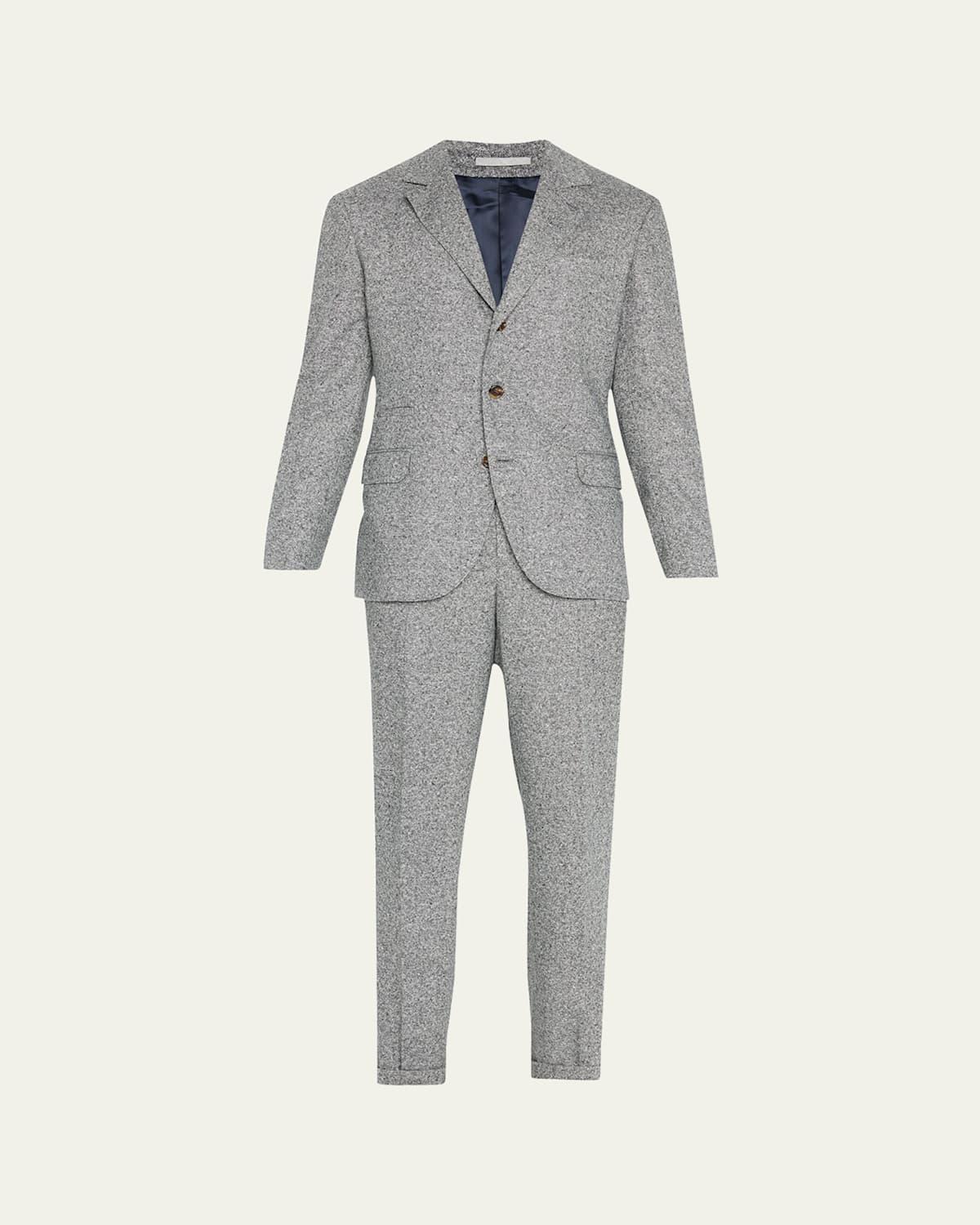 Brunello Cucinelli Men's Wool-Cashmere Two-Piece Suit - Size: 54R EU (43R US) - C001 LIGHT GREY Product Image