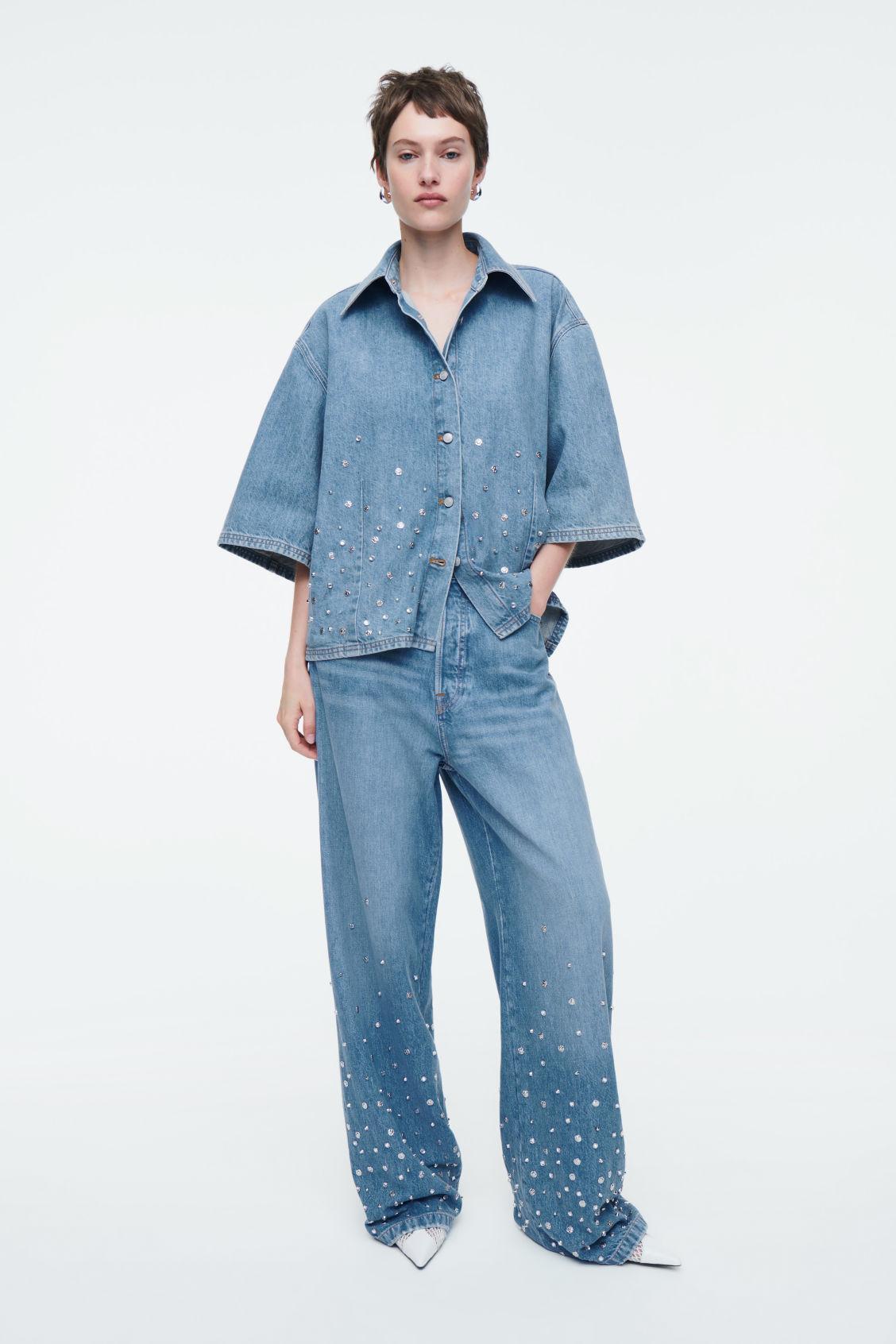 EMBELLISHED DENIM SHIRT Product Image