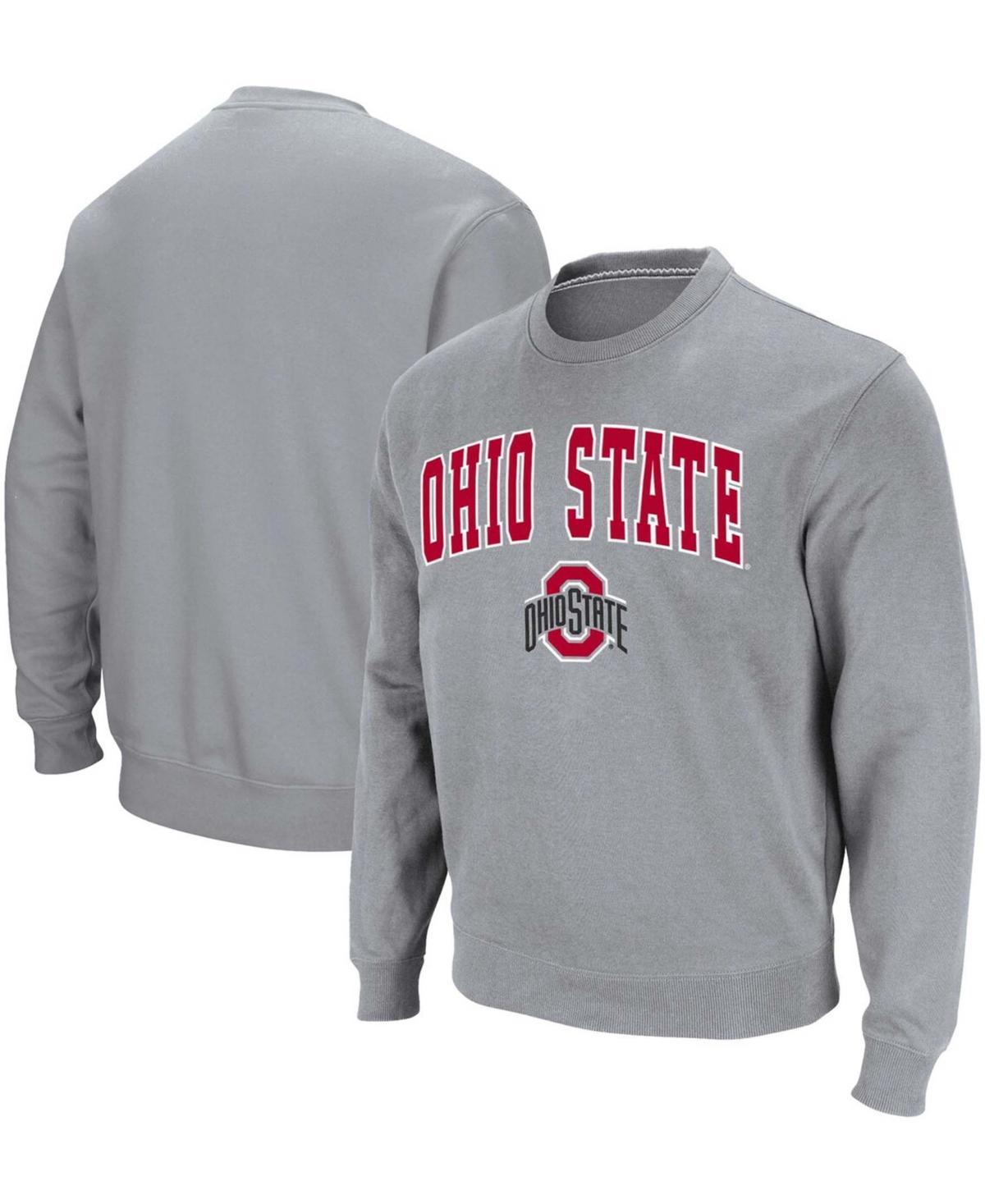 Mens Colosseum Charcoal Ohio State Buckeyes Team Arch & Logo Tackle Twill Pullover Sweatshirt Product Image