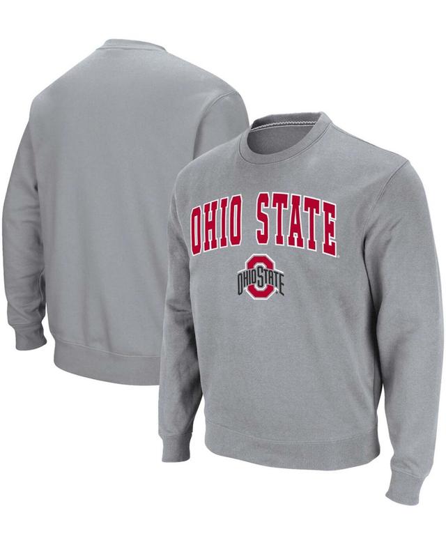 Mens Colosseum Charcoal Ohio State Buckeyes Team Arch & Logo Tackle Twill Pullover Sweatshirt Product Image