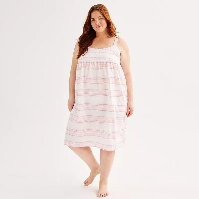 Plus Size Sonoma Goods For Life Poplin Nightgown, Womens Product Image