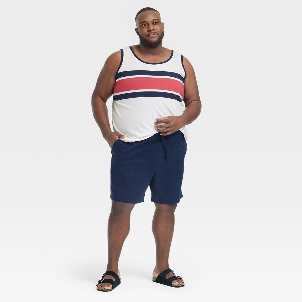 Mens Big & Tall Striped Regular Fit Tank Top - Goodfellow & Co Off-White XXLT Product Image