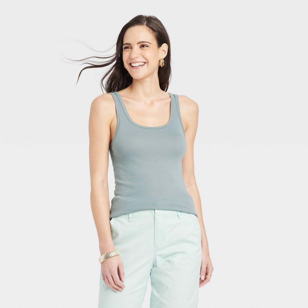 Womens Slim Fit Tank Top - A New Day Light Teal M Product Image