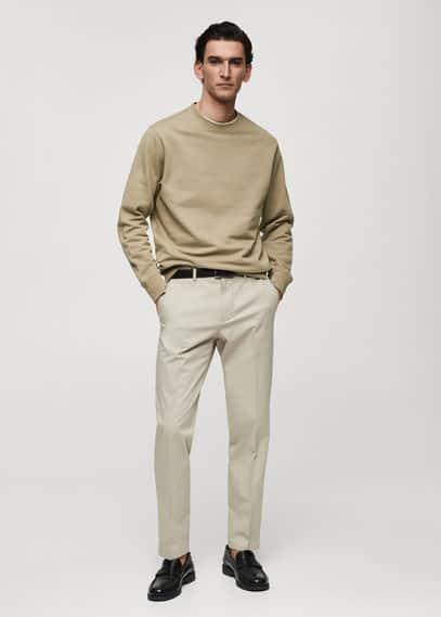 MANGO MAN - 100% cotton basic sweatshirt sandMen Product Image