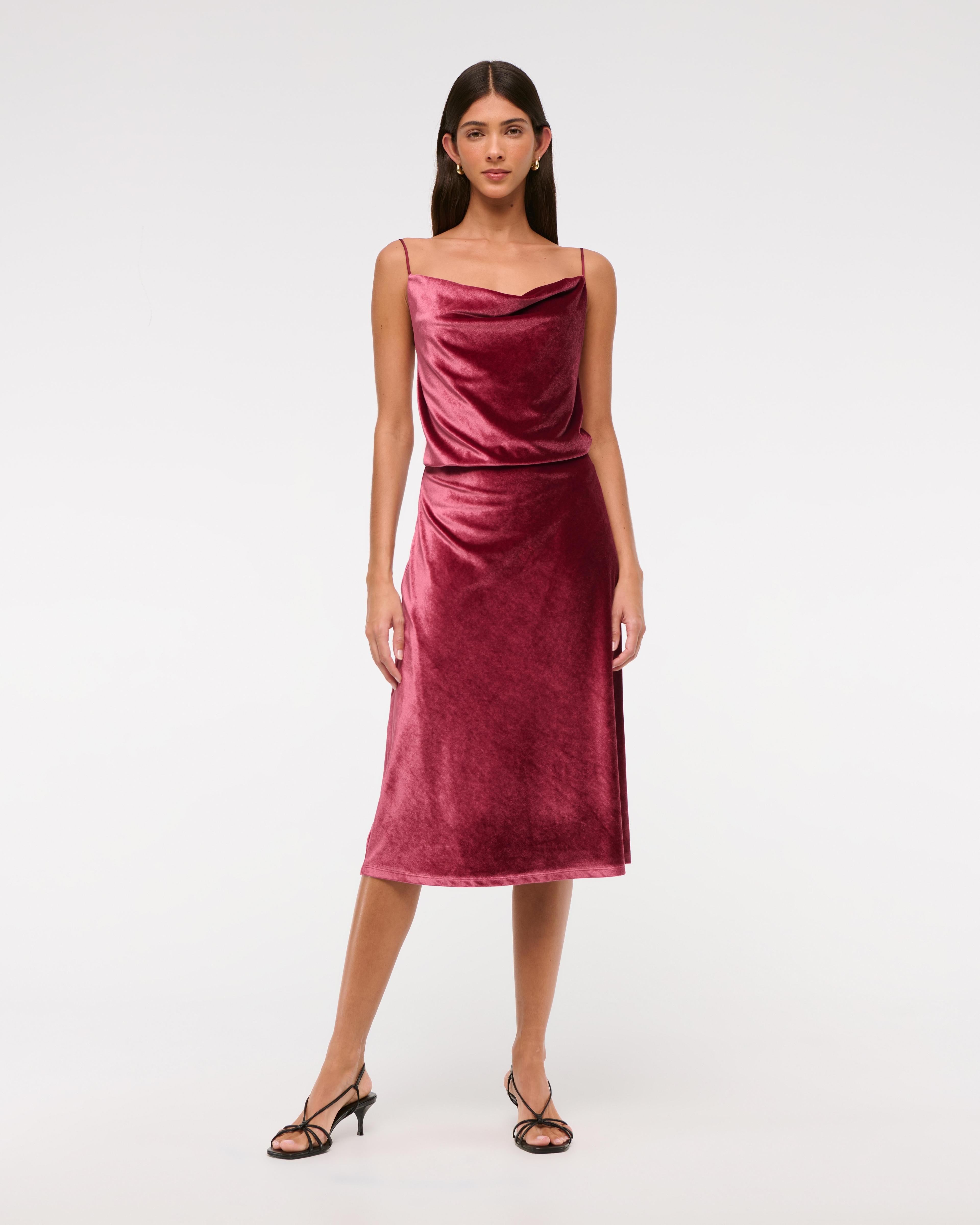 Velvet Open-Back Midi Dress product image