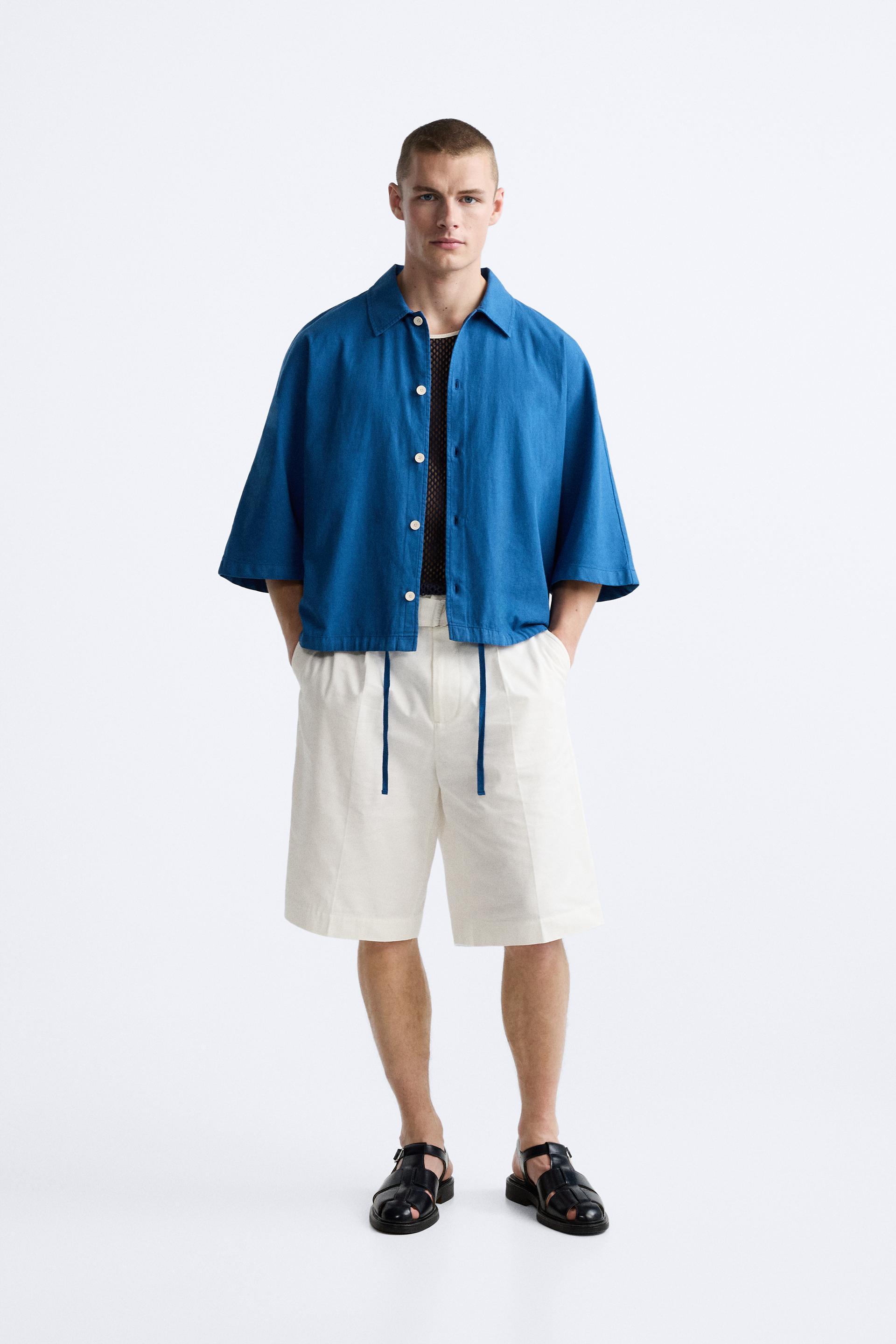 COTTON - LINEN BOXY FIT SHIRT Product Image