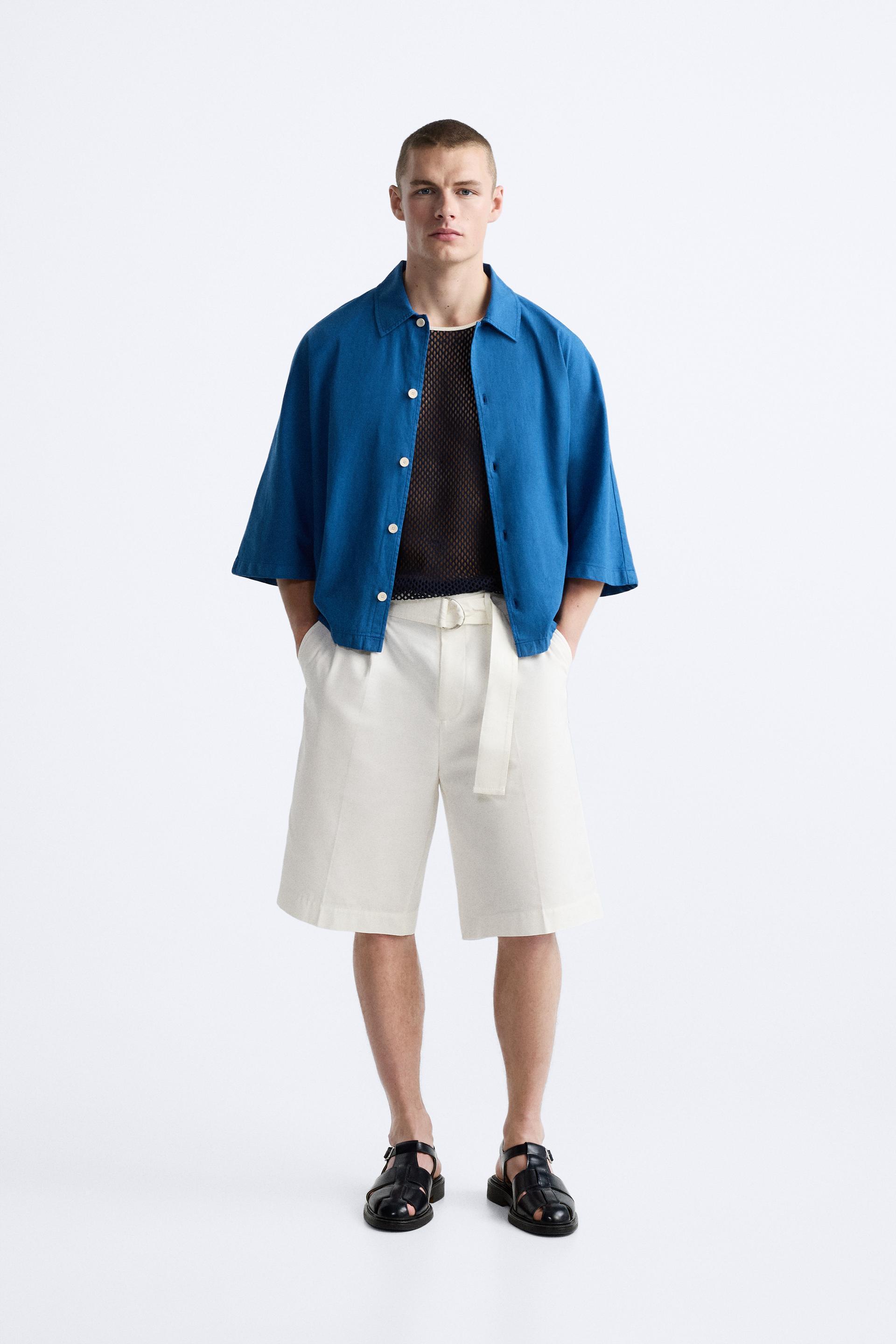 PLEATED BELTED SHORTS Product Image