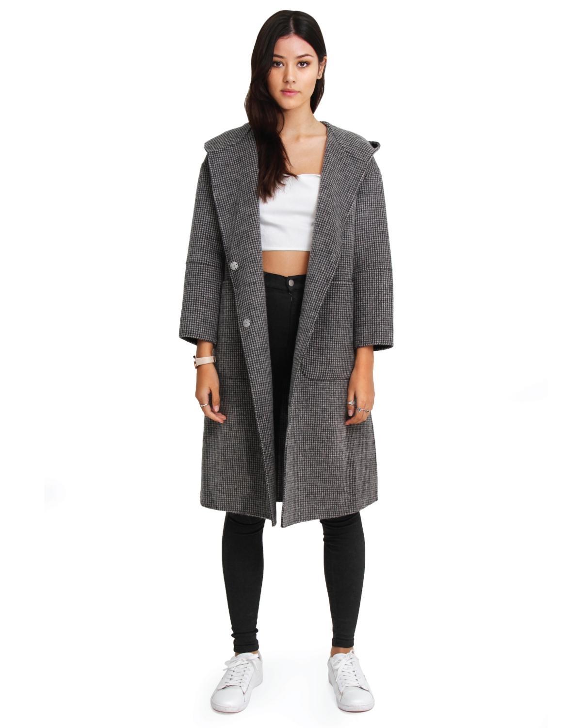 Women Belle & Bloom Walk This Way Wool Blend Oversized Coat Product Image