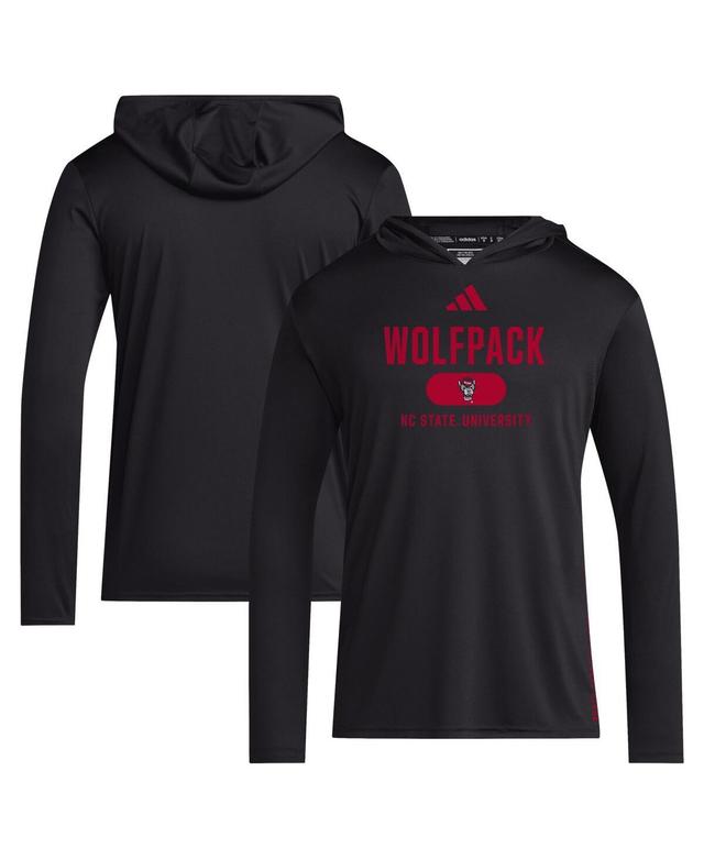 Adidas Mens Black Nc State Wolfpack 2024 Sideline Hooded Long Sleeve T-Shirt Product Image