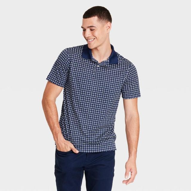 Mens Short Sleeve Performance Polo Shirt - Goodfellow & Co Navy Blue XL Product Image