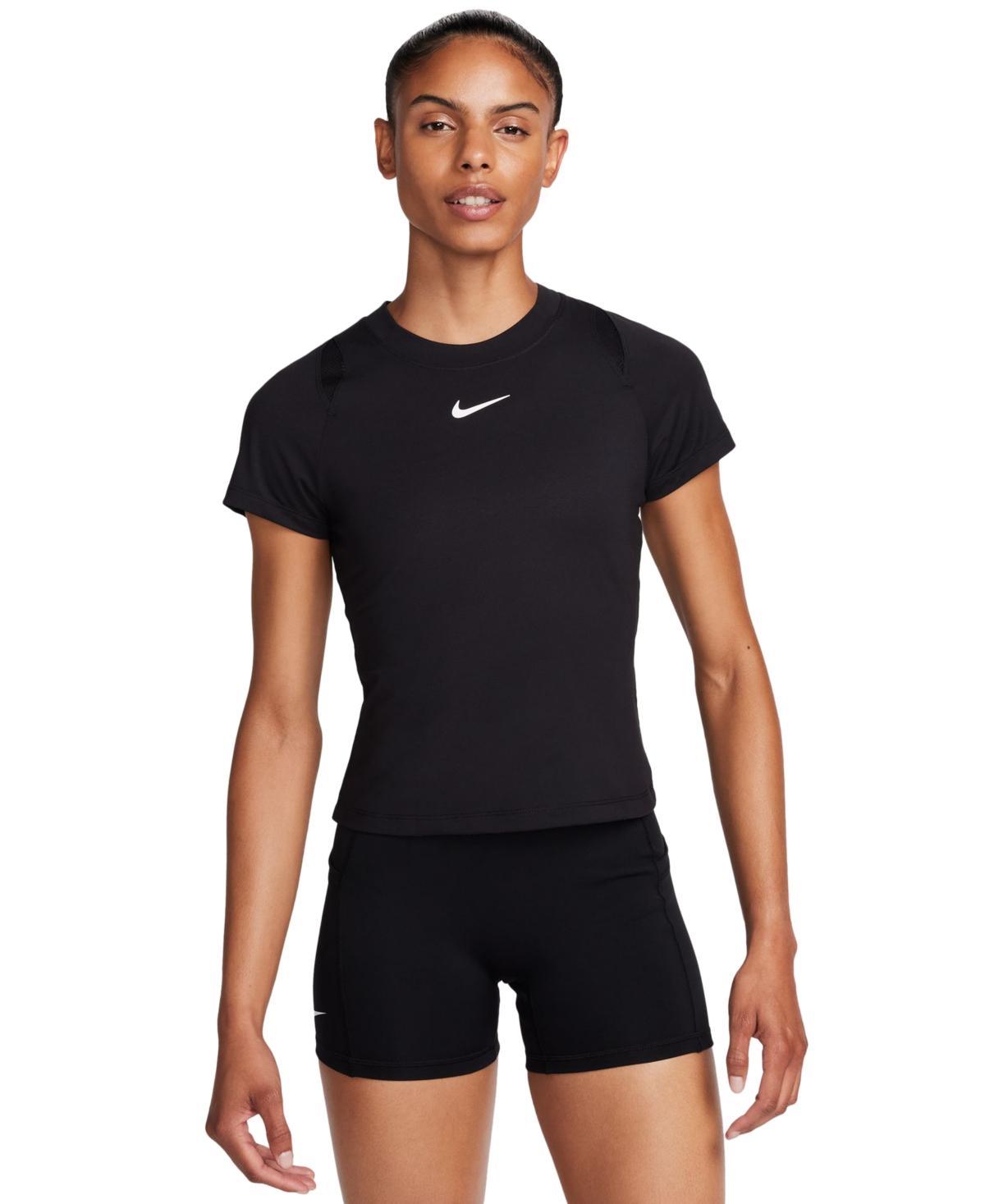 Nike Womens Court Advantage Dri-fit Short-Sleeve Top - Black Product Image