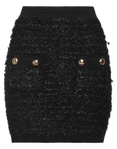 BALMAIN Woman Mini Skirt Black Size 6 Polyamide, Viscose, Virgin Wool, Polyester, Polyurethane Product Image