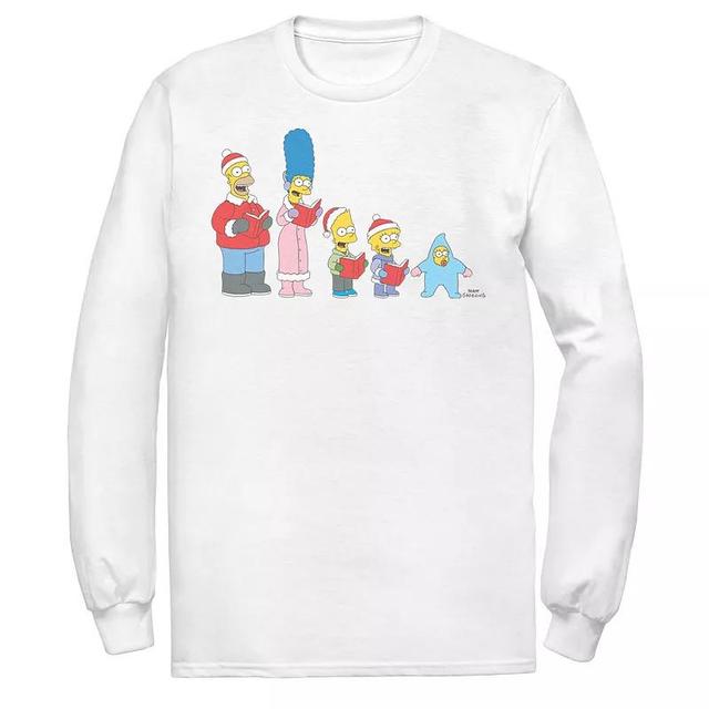 Mens The Simpsons Family Christmas Carolers Graphic Tee Product Image