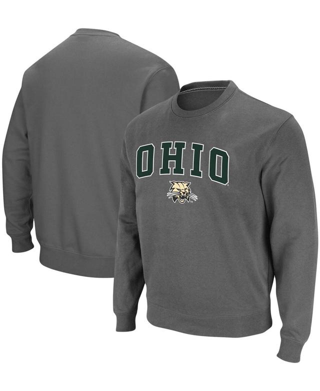 Mens Colosseum Charcoal Ohio Bobcats Arch & Logo Tackle Twill Pullover Sweatshirt Product Image