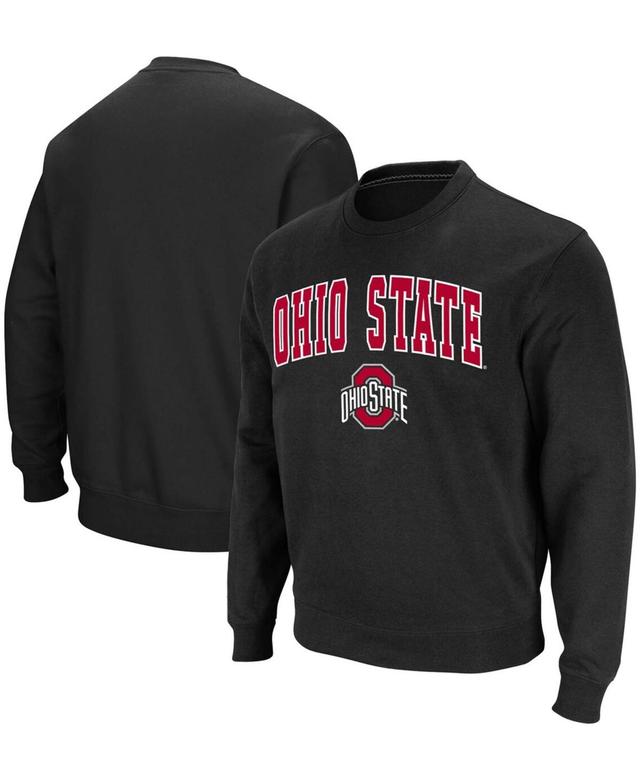 Mens Colosseum Black Ohio State Buckeyes Team Arch & Logo Tackle Twill Pullover Sweatshirt Product Image