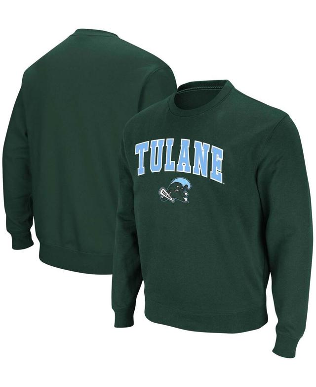 Mens Green Tulane Green Wave Arch Logo Tackle Twill Pullover Sweatshirt Product Image