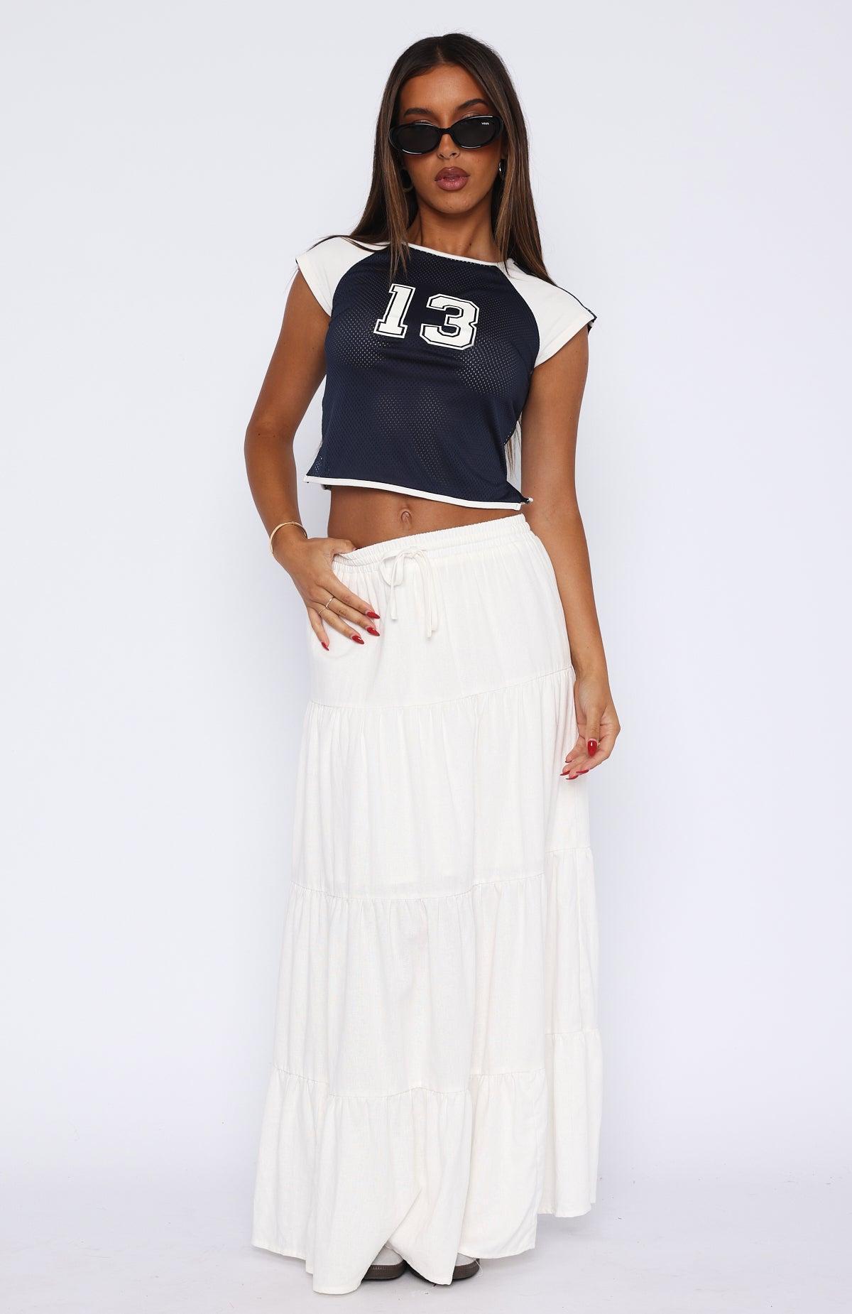 In That Moment Maxi Skirt White Product Image