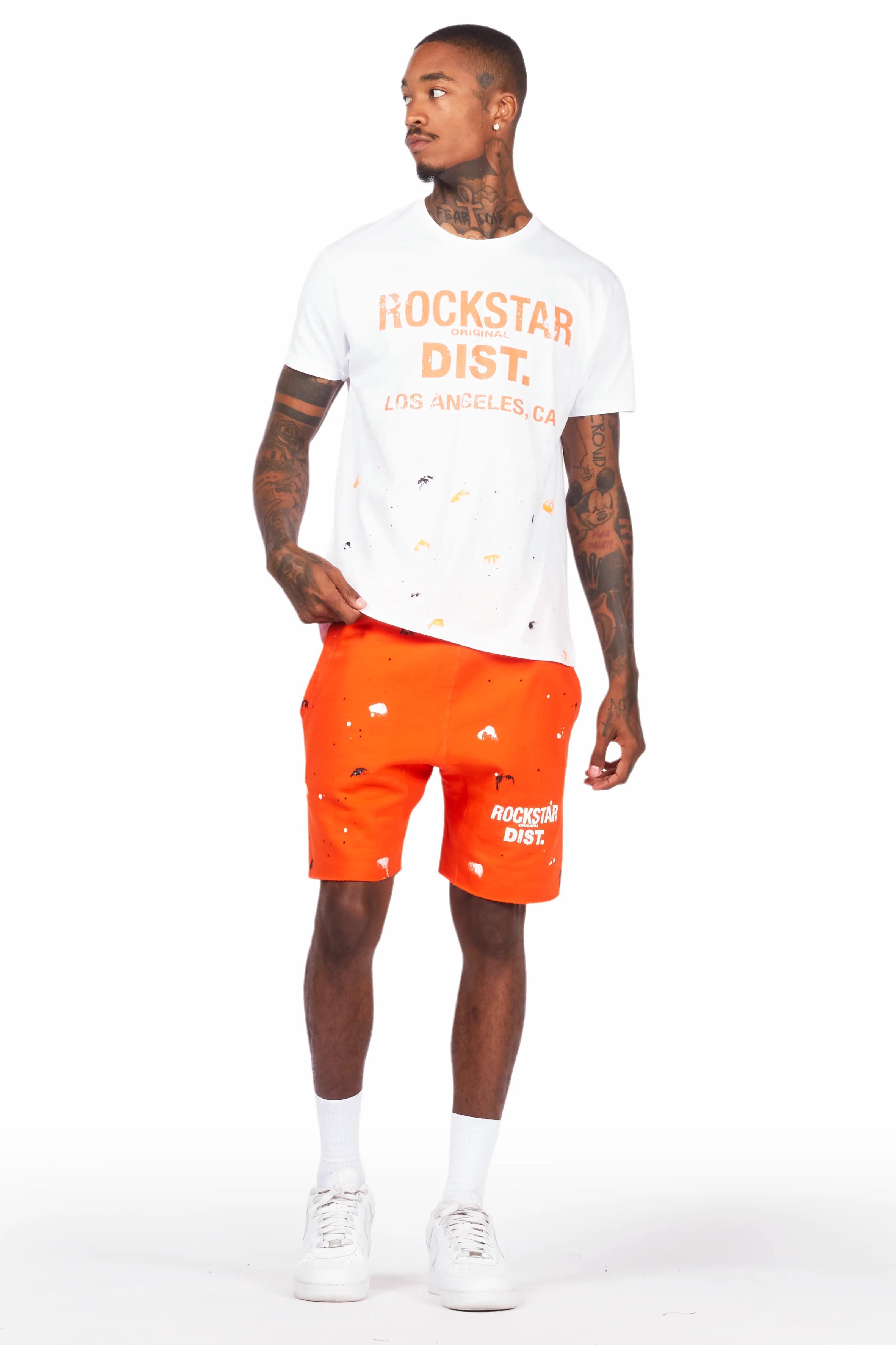 Scottie White/Orange Short Set Male Product Image