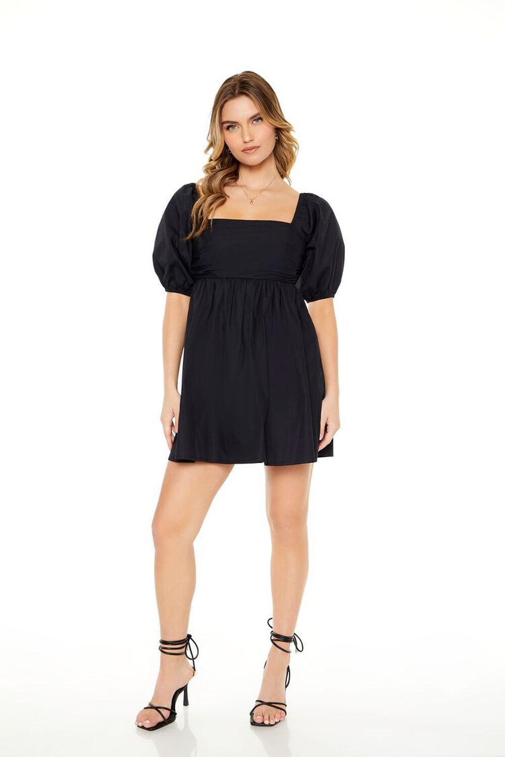 Puff-Sleeve Babydoll Mini Dress | Forever 21 Product Image