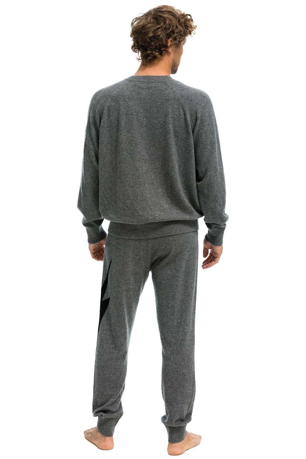 MEN'S BOLT CASHMERE LIGHT SWEATER PANT	- DEEP HEATHER // BLACK BOLT Male Product Image