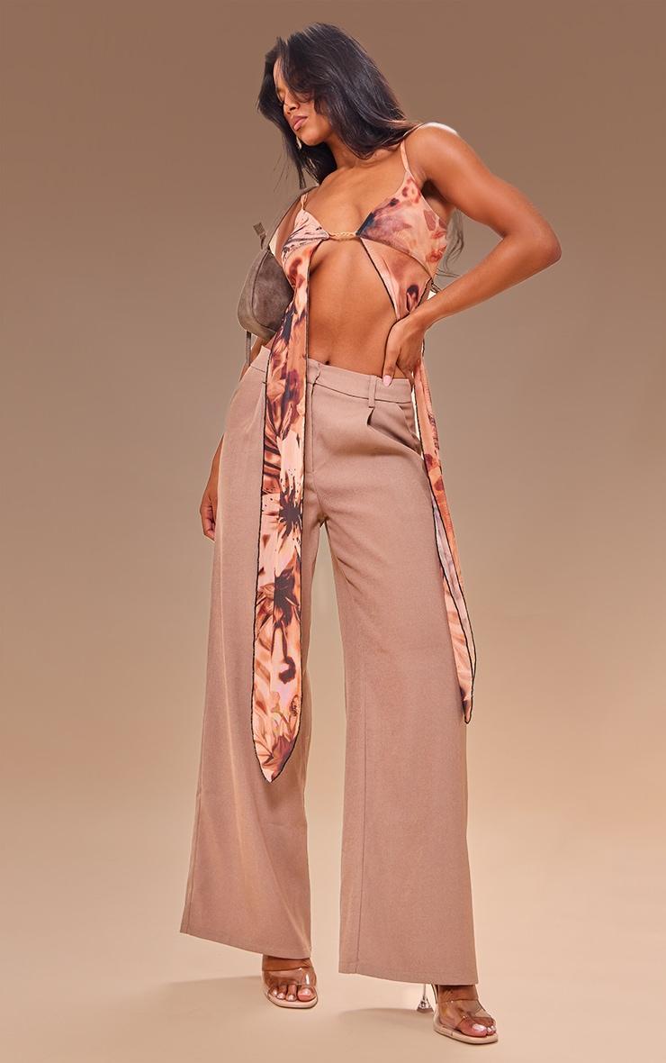 Pink Mesh Printed Trim Front Crop Product Image