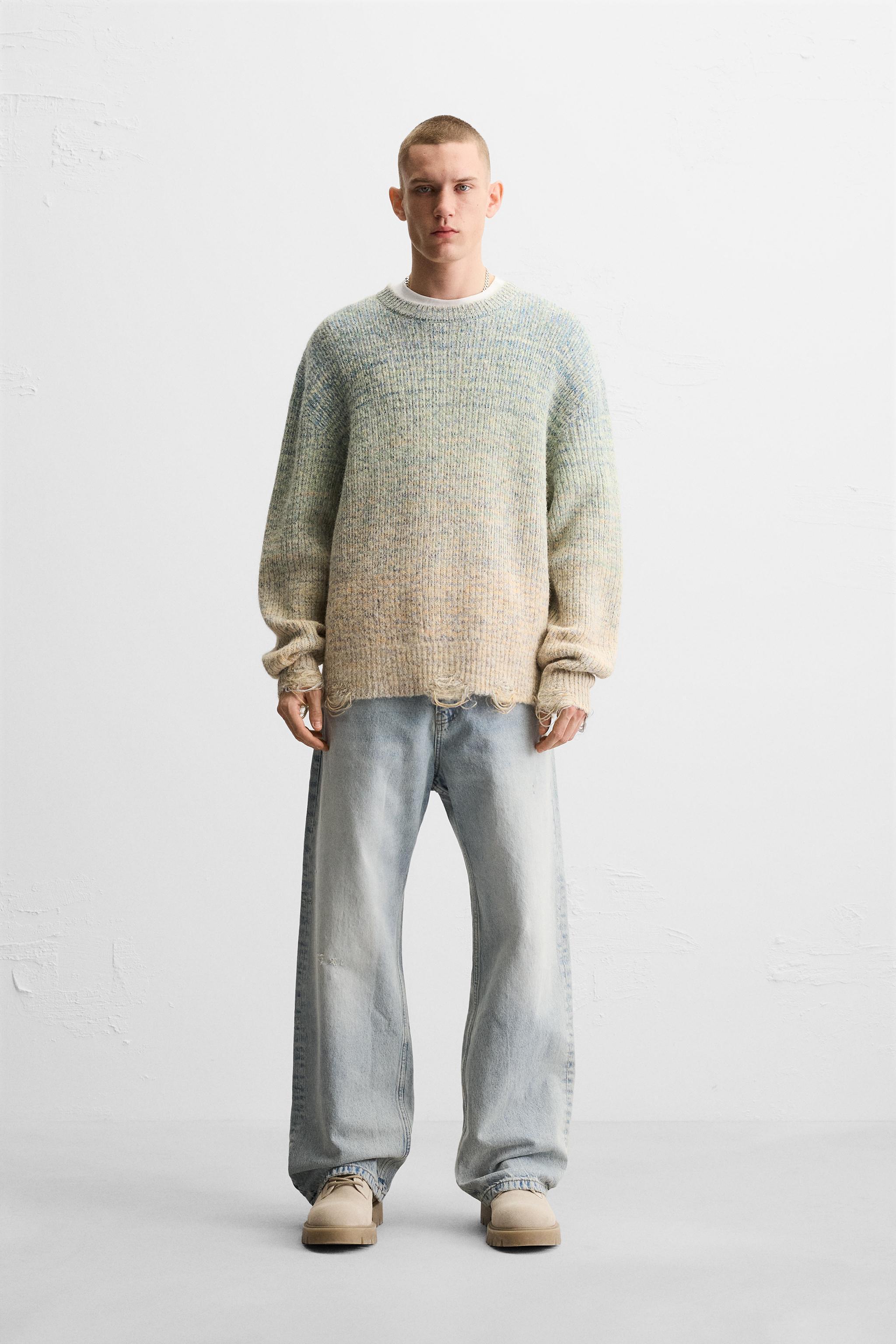 CONTRASTING BUTTONHOLE TWIST TEXTURED SWEATER Product Image