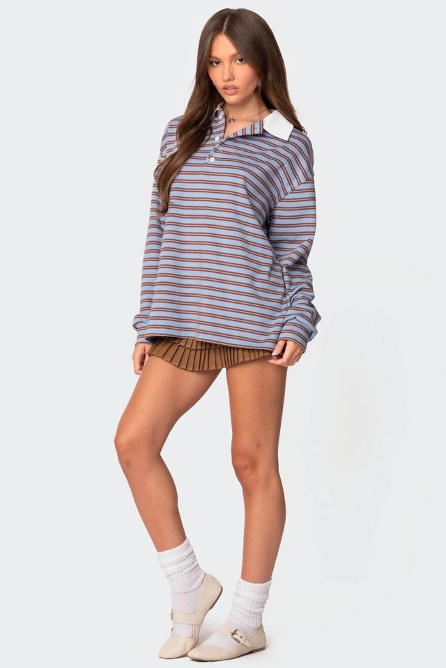 Stripey Oversized Collared Shirt Product Image