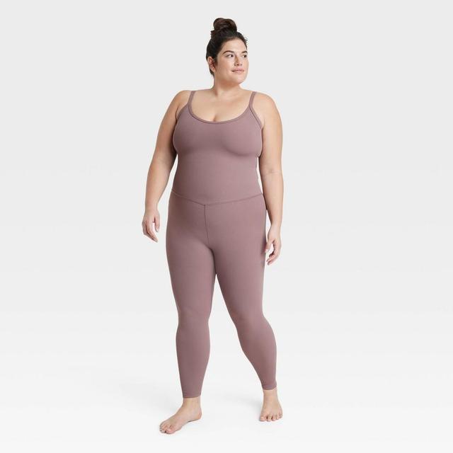 Womens Rib Full Length Bodysuit - All In Motion Brown 4X Product Image