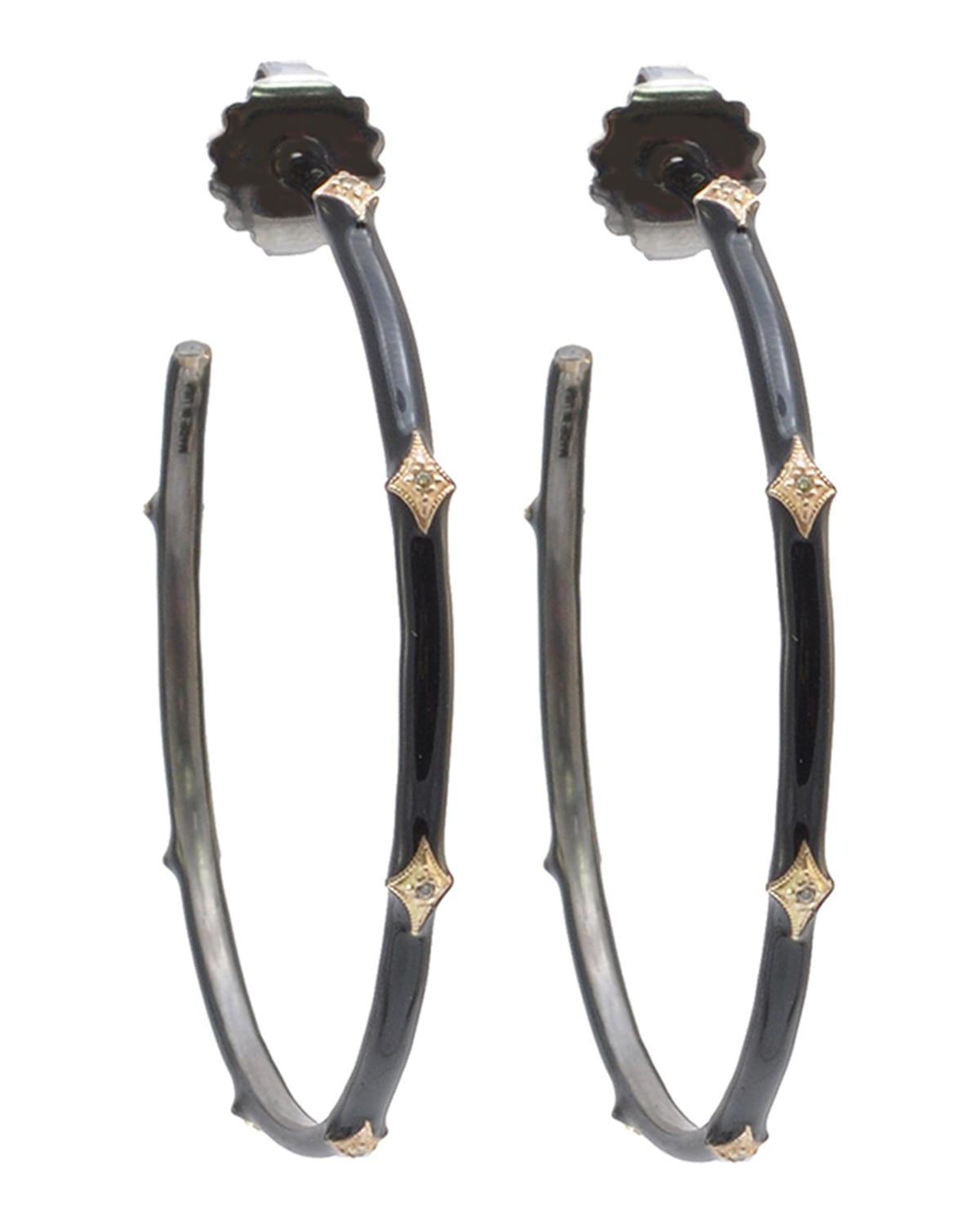 Cuento Hoop Earrings, Black Product Image