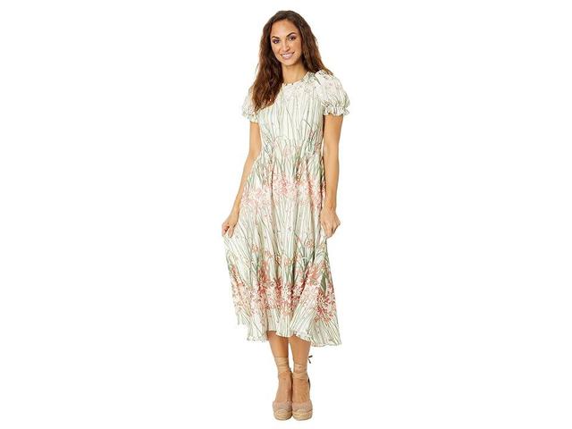 Ted Baker Zahrria High Low Hem Dress With Puff Sleeve (Ivory) Women's Dress Product Image