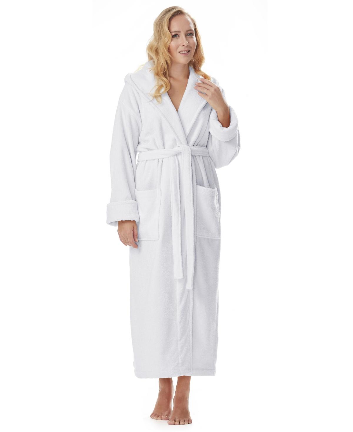 Arus Womens Hooded Full Length Gots Certified Organic Turkish Cotton Bathrobe Product Image