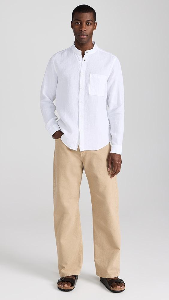 NN07 Eddie Linen Band Collar Shirt | Shopbop Product Image