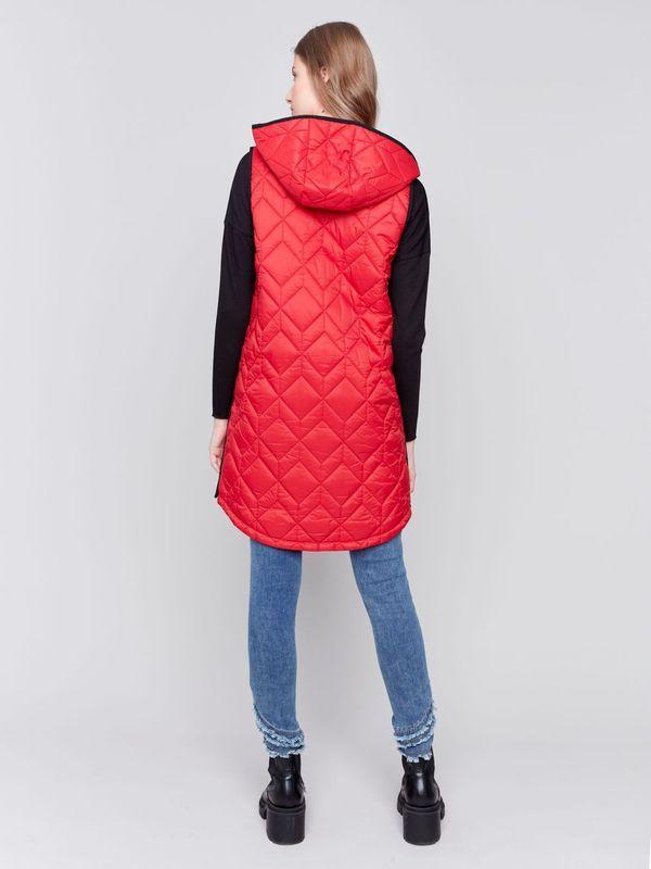 Charlie B. Long Quilted Red Vest Product Image