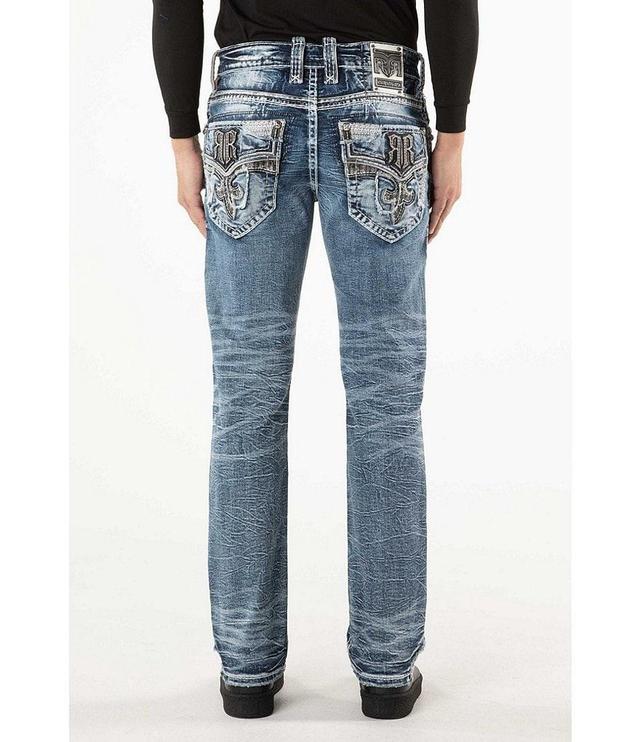 Rock Revival Richie Fleur-De-Lis Distressed Straight Leg Jeans Product Image