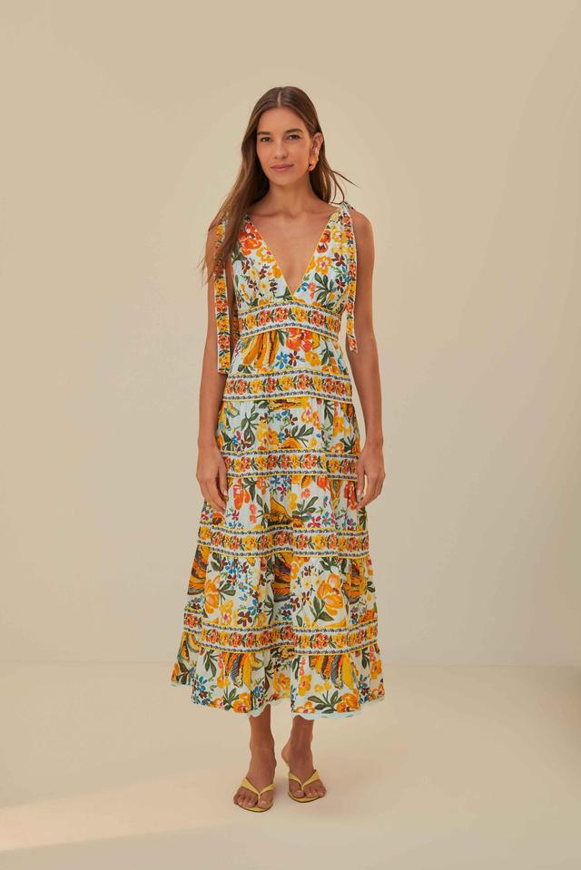 Blue Spring Bananas Midi Dress Product Image