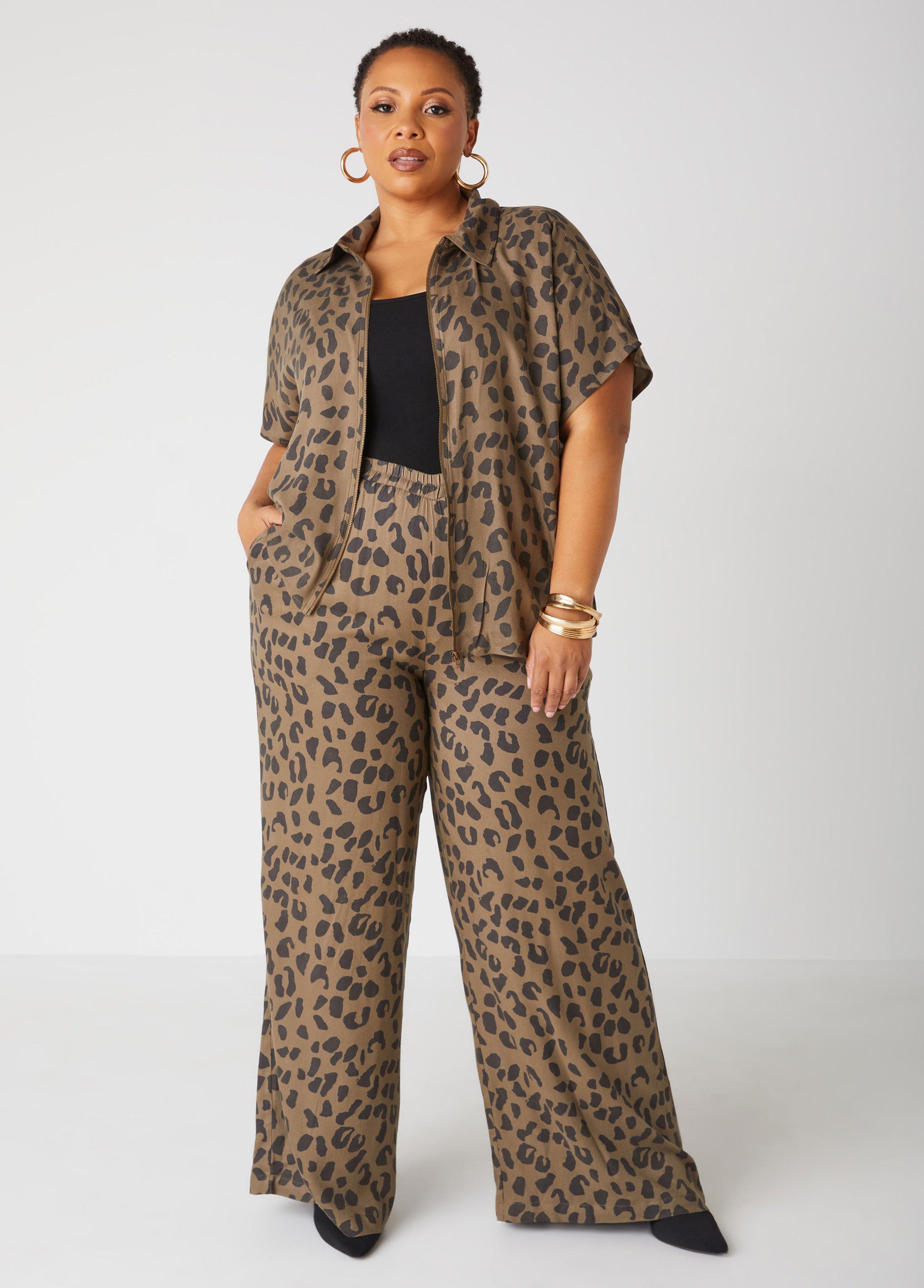 Animal Print Wide Leg Pants Product Image