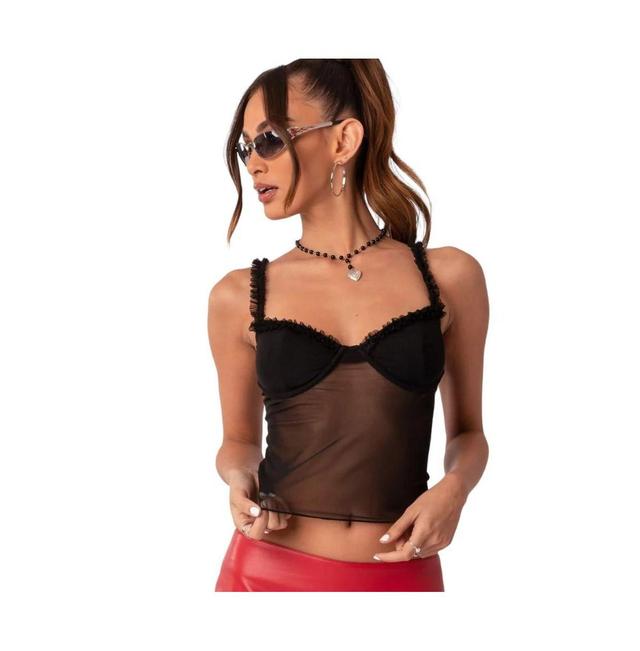 EDIKTED Mercy Sheer Mesh Bra Top Product Image