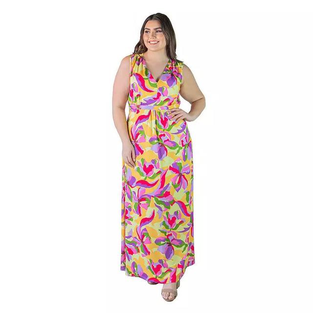 Plus Size 24Seven Comfort Apparel Sleeveless Loose Maxi Dress, Womens Product Image