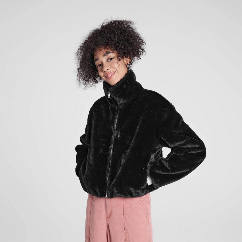 Womens Zip-Front Faux Fur Jacket - Wild Fable 3X Product Image