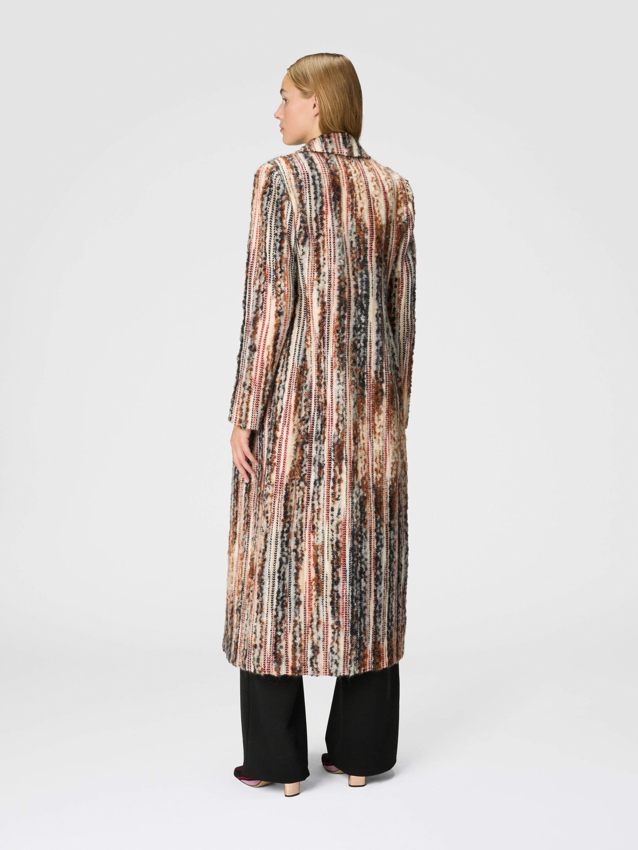 Striped wool, mohair and alpaca blend coat Product Image