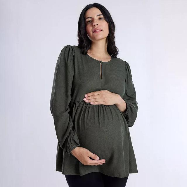 Maternity Motherhood Woven Keyhole Blouse, Womens Product Image