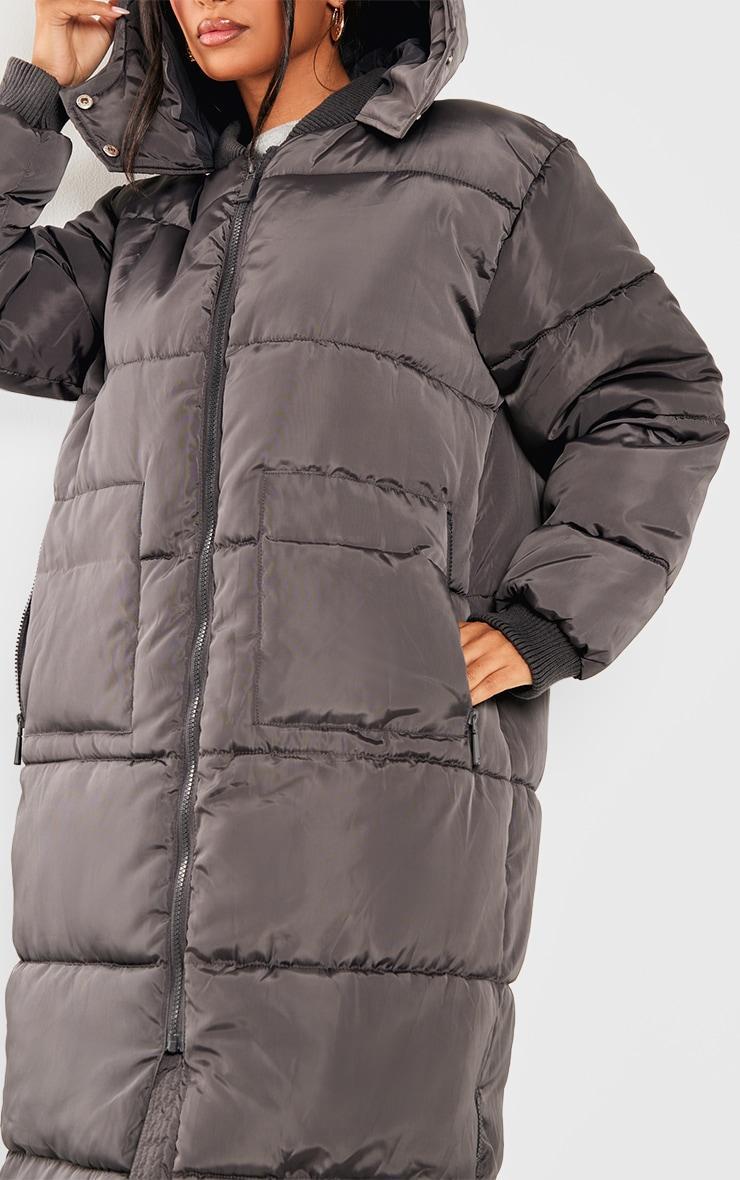 Petite Charcoal Long Puffer Coat Product Image