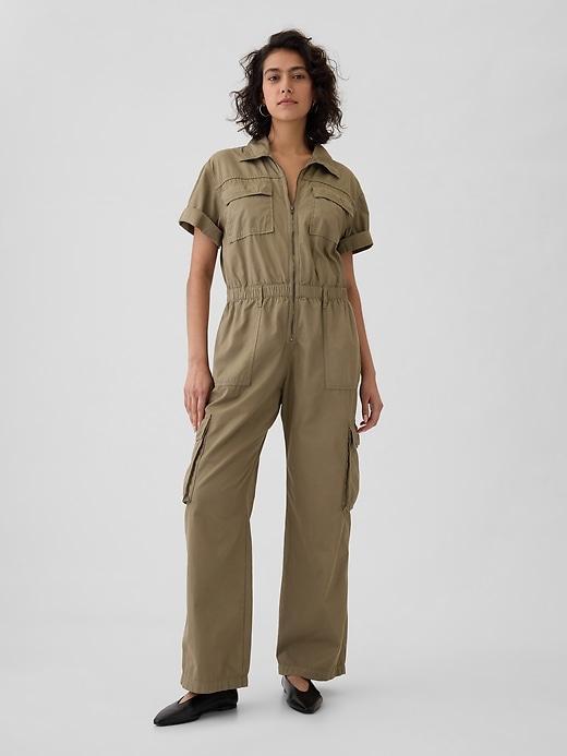 Khaki Utility Jumpsuit Product Image