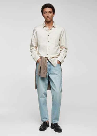 MANGO MAN - Tapered-fit jeans bleach blueMen Product Image