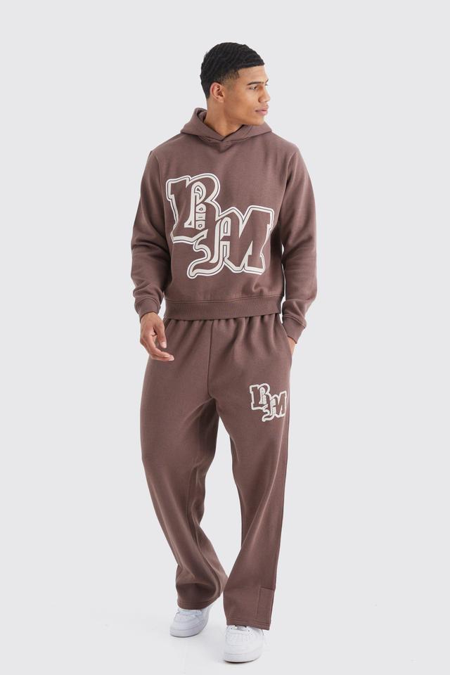 Boxy Bm Print Tracksuit | boohooMAN USA Product Image