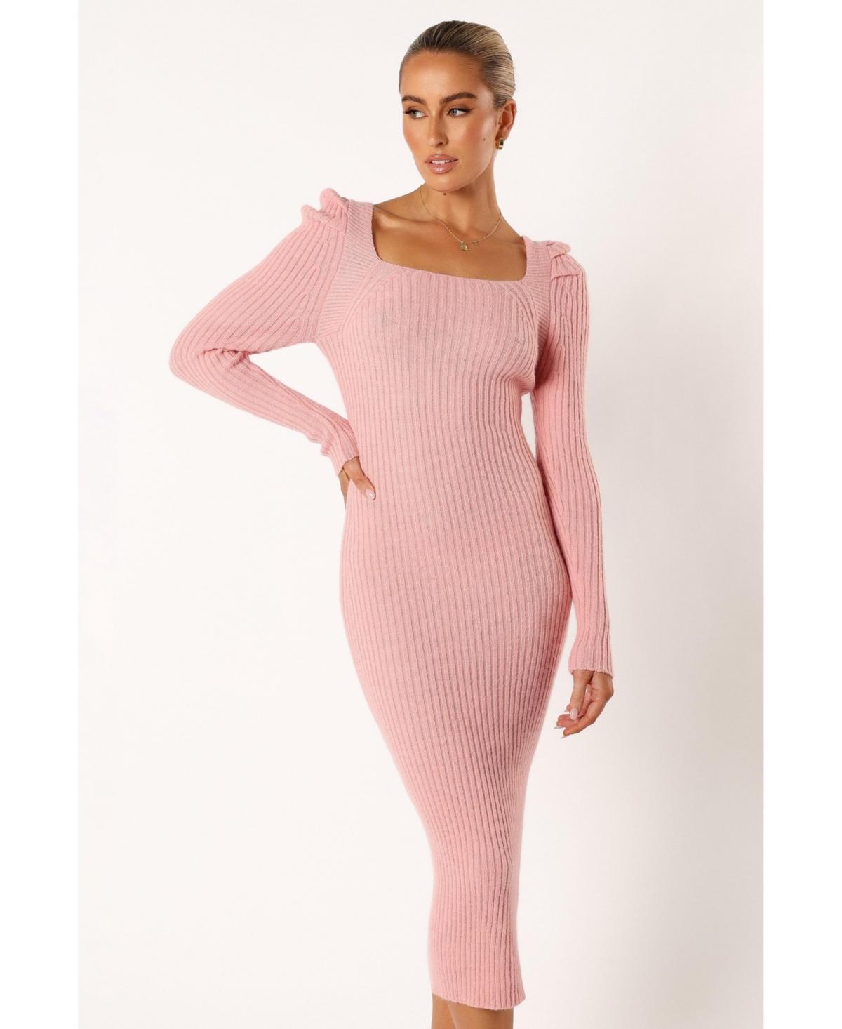 Petal and Pup Womens Camryn Puff Sleeve Knit Sweater Midi Dress Product Image