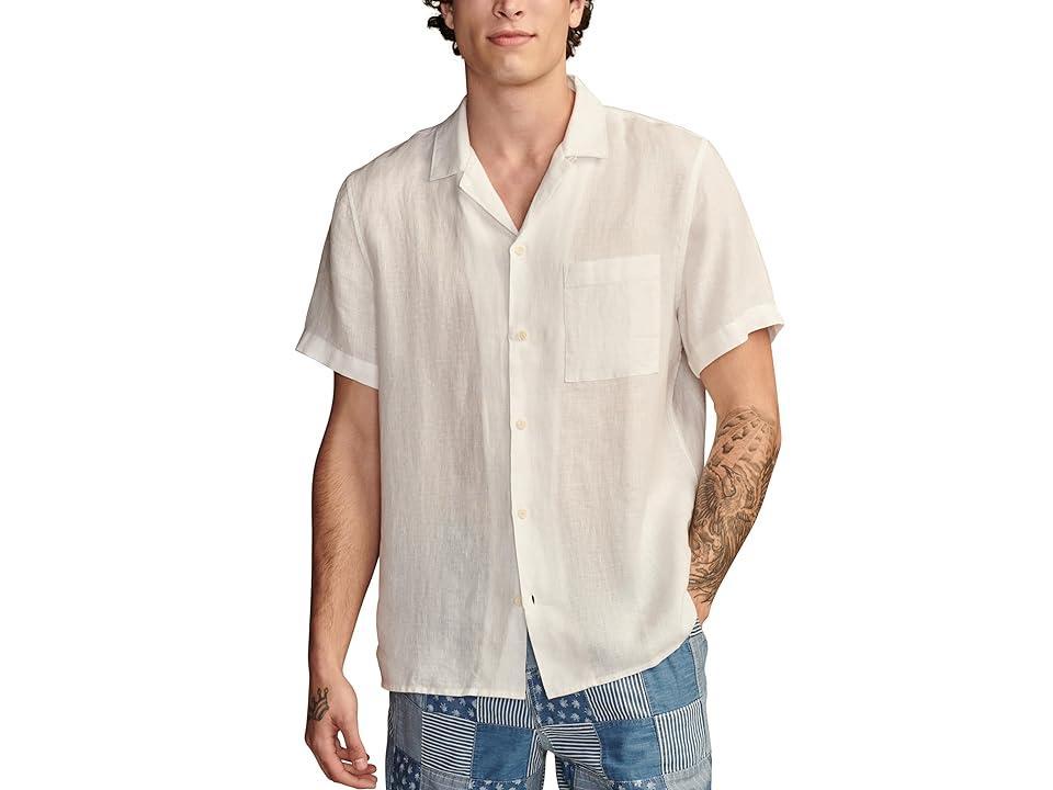 Lucky Brand Mens Linen Camp Collar Short Sleeve Shirt Product Image