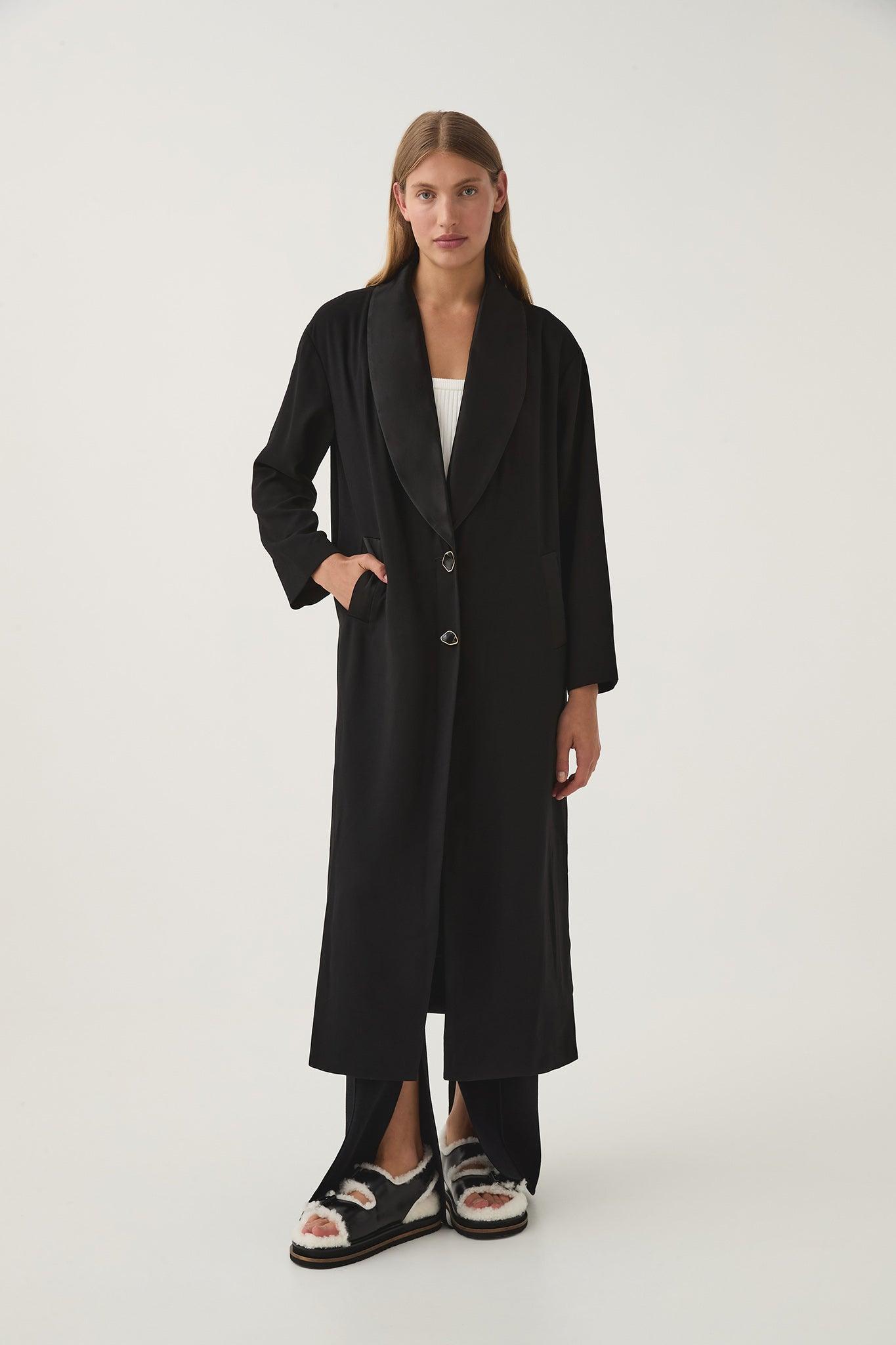 Kara Long Line Crepe Coat Product Image