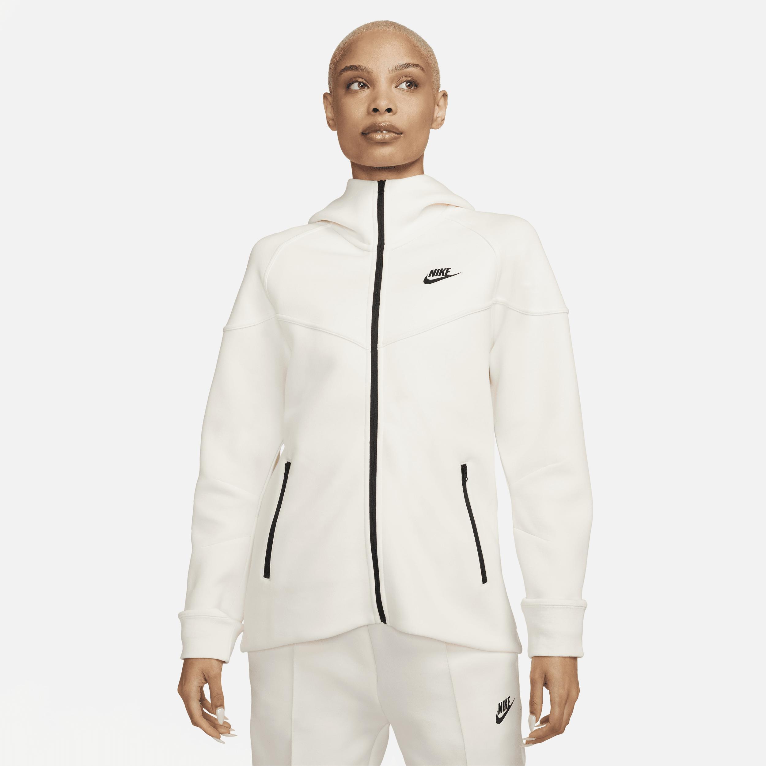 Nike Womens Nike NSW Tech Fleece WR Full-Zip Hoodie - Womens Pale Ivory/Black Product Image